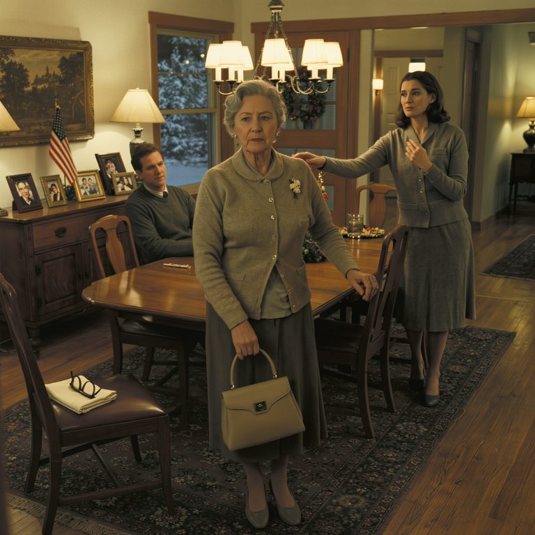 „Skoro twój mąż odszedł, spakuj, co potrzebujesz, i na razie zostań gdzie indziej” – powiedziała moja synowa przy obiedzie. Mój syn tylko się uśmiechnął i skinął głową: „Tak naprawdę ten dom nigdy nie był na twoje nazwisko”. Wyprowadziłam się bez słowa.