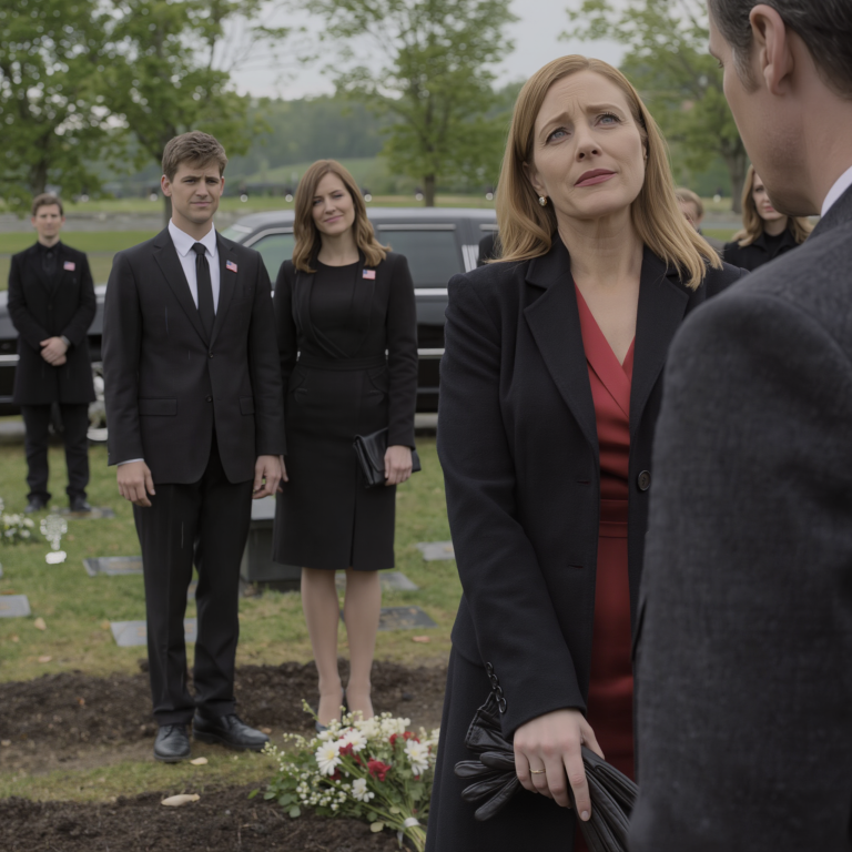 Ubrałam się w czerwoną jedwabną suknię, żeby pochować męża — mój syn szyderczo powiedział: „Nie marz o ani centu z 55-milionowego majątku taty!”. Moja synowa wykrzywiła usta: „Teraz my tu rządzimy”... ale w chwili, gdy rozpoczęło się czytanie testamentu, prawnik powiedział tylko jedno zdanie i oboje zbladli...