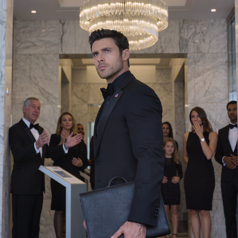 W zaproszeniu było napisane: „Przyjęcie dla kadry kierowniczej w eleganckim krawacie. Żałuję tylko”… mój tata dodał mrożącą krew w żyłach uwagę: „Jeśli przyjdziesz, będę tego żałował”… Odpowiedziałem tylko jednym słowem… Tego wieczoru szedł w kierunku Platinum Lounge i został zatrzymany: „Proszę pana, ta część jest zarezerwowana tylko dla gości WŁAŚCICIELA”… warknął: „Kto jest właścicielem?”… strażnik tylko się uśmiechnął…