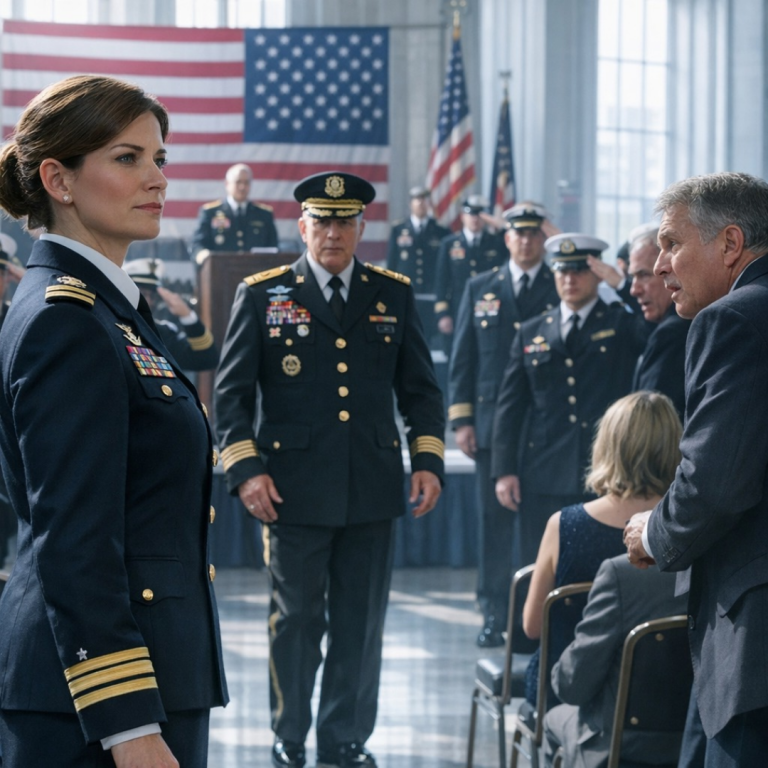 „Wycofała się z marynarki” – powiedział tata – dopóki generał nie spojrzał na mnie i nie powiedział „kontradmirał”