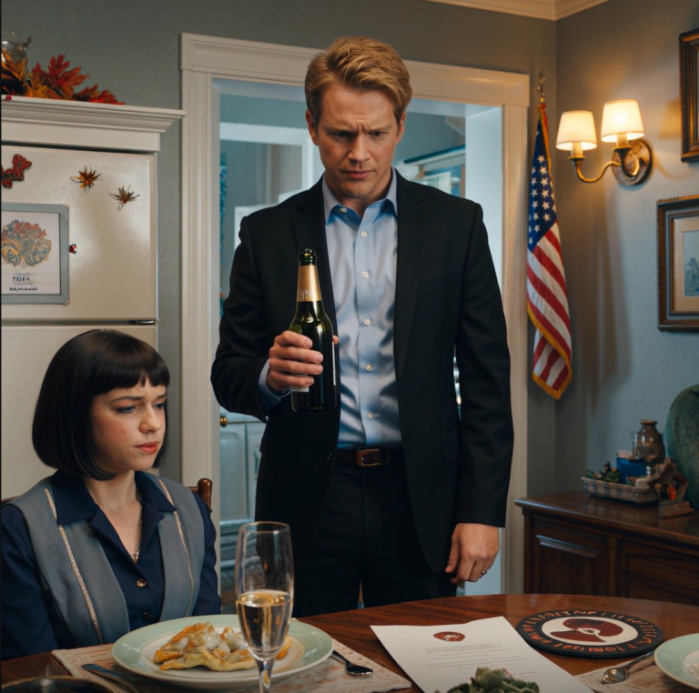 podczas rodzinnego obiadu mój brat oznajmił: „Mama i tata powiedzieli, że przeprowadzam się do waszego domu”. Spokojnie odpowiedziałem: „Zabawne, sprzedałem go w zeszłym tygodniu”. Jego szok pogłębił się, gdy wręczyłem mu dowód