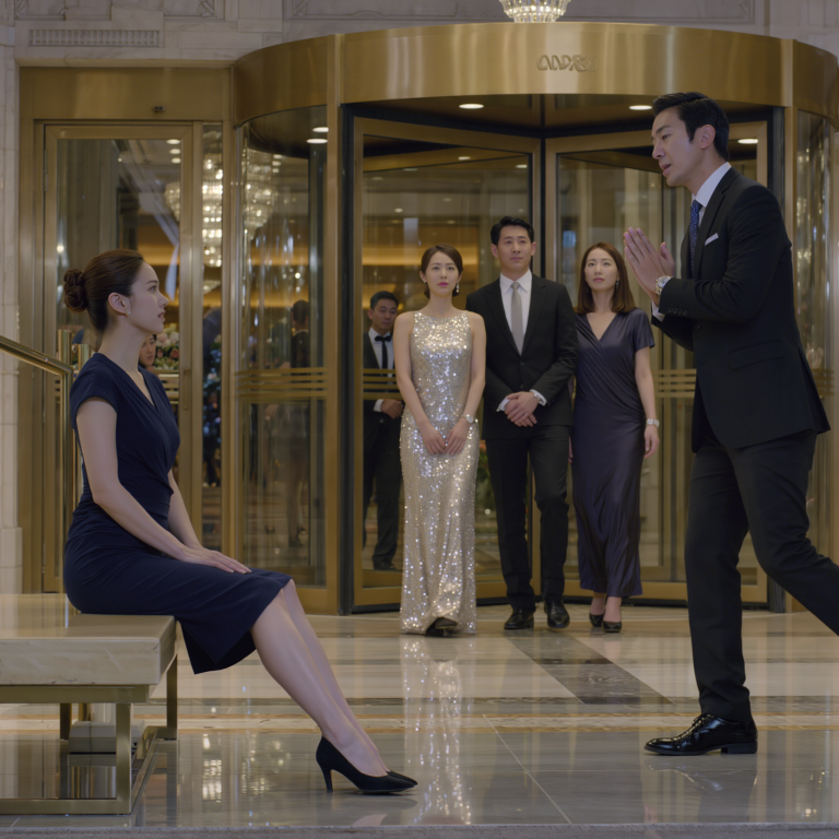 Na przyjęciu zaręczynowym mojej przyrodniej siostry rodzice kazali mi usiąść przy wejściu do hotelu, szydząc: „Pasuje do twojej okropnej osobowości”. Goście przechodzili obok i śmiali się ze mnie. Siedziałem cicho, czekając na realizację mojego planu zemsty. Wtedy kierownik hotelu mnie zauważył i krzyknął: „Szefie, dlaczego tu siedzisz?”. Muzyka nagle ucichła; ich twarze zbladły. Nikt nie spodziewał się, co się stanie…