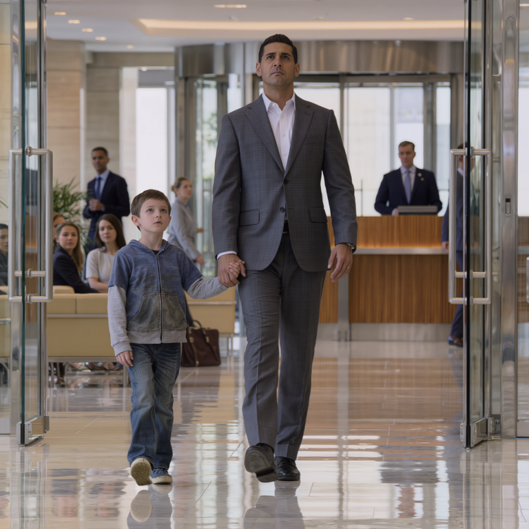 Zaśmiał się z dzieciaka w zniszczonych trampkach, a potem otworzyły się szklane drzwi