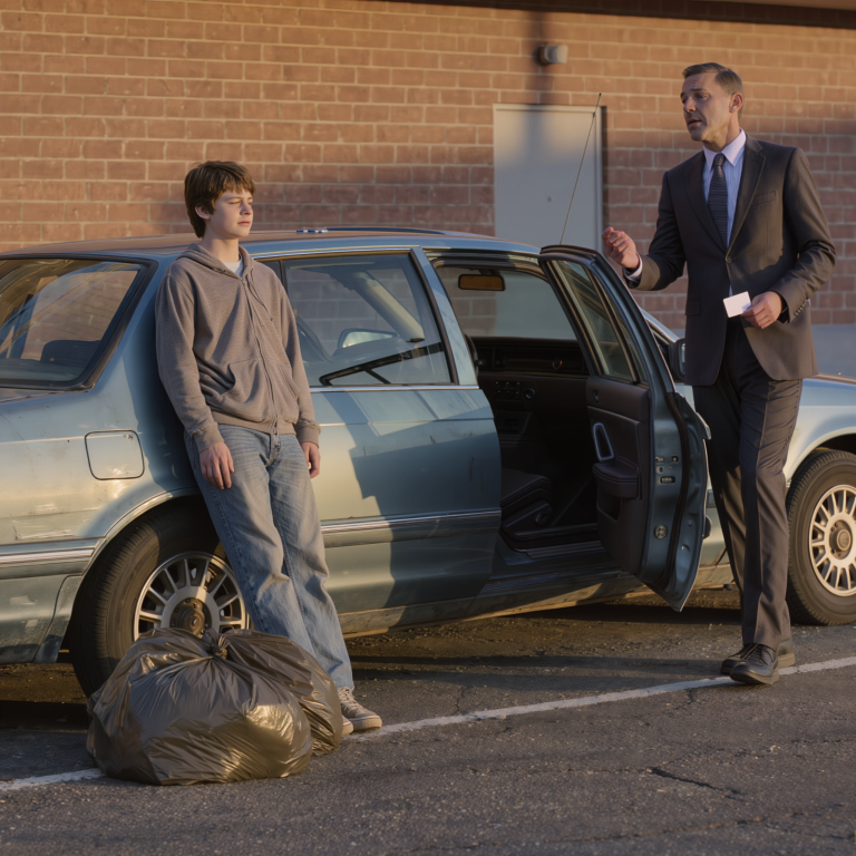 dzień, w którym mój tata kazał mi odejść w moje osiemnaste urodziny i nieznajomy w garniturze, który znalazł mnie za restauracją tydzień później