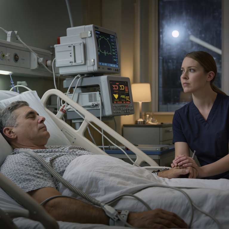 gdy generał piechoty morskiej spędził 10 lat w śpiączce, a wszyscy spokojnie poszli dalej, wyczerpana pielęgniarka nocna wzięła go za rękę o 2:47 rano i zobaczyła coś, czego maszyny nie zauważyły ​​przez dekadę