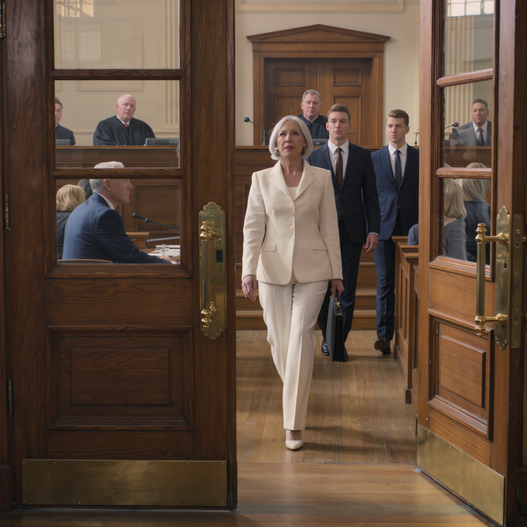 Śmiał się z pustego krzesła swojej żony w sądzie, aż drzwi się otworzyły i zdał sobie sprawę, do kogo tak naprawdę zwróciła się