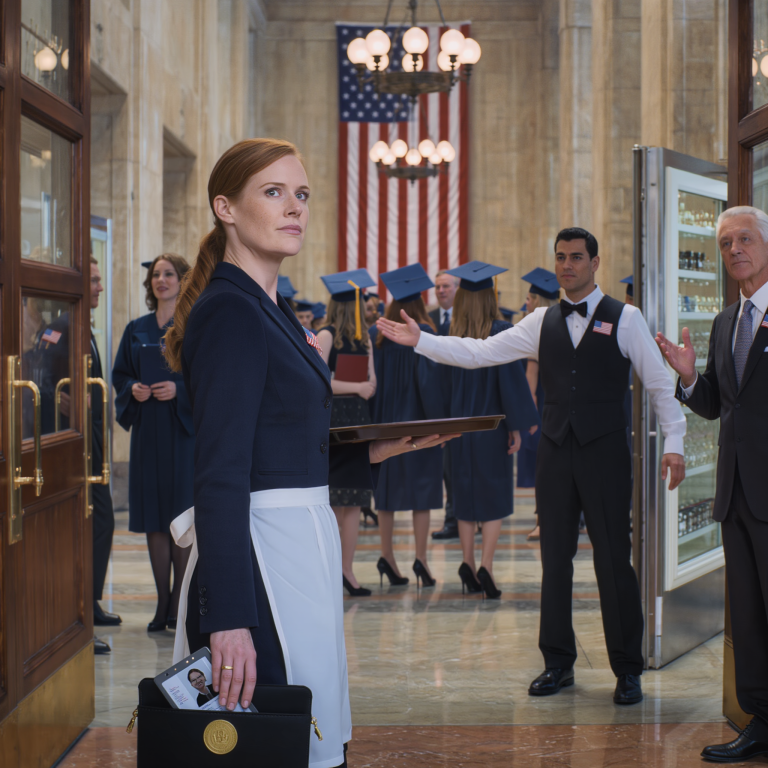 Na uroczystości ukończenia studiów prawniczych mojego syna pomylili mnie z pracownikiem… Na przyjęciu, na którym był mój syn, wskazali mi kuchnię: „Pracownicy cateringu, tędy”. Mogłem od razu pokazać legitymację sędziego federalnego, ale kiedy ojciec jego dziewczyny powiedział: „Trzymaj ten środek czyszczący z daleka”,…