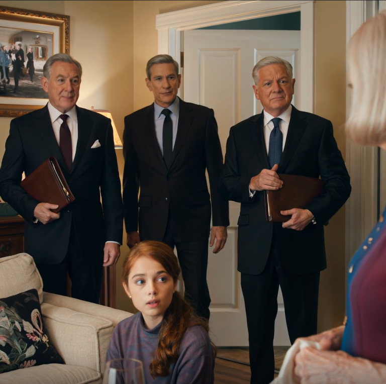 Mój mąż przechylił kieliszek wina i pozwolił mu spłynąć po moich włosach — a dziesięć minut później do naszego salonu weszło trzech mężczyzn w garniturach i wypowiedziało moje pełne imię i nazwisko ze spokojem, który sprawił, że Frank zbladł