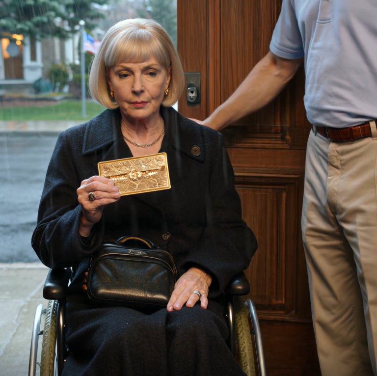 Przyjechałam do domu mojego syna na wózku inwalidzkim, błagając o nocleg. Wyrzucił mnie, jakbym była nikim. Następnego ranka użyłam starej karty mojego zmarłego męża, którą znalazłam w szufladzie. Kierownik banku wstał tak szybko, że przewróciło mu się krzesło: „Proszę pani… musi pani to zobaczyć!”