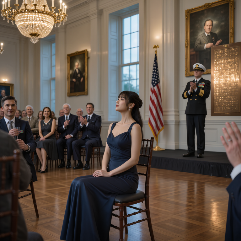 Podczas ceremonii wręczenia nagród mój ojciec podziękował mojemu bratu i siostrze, jakby byli jedynym dowodem na to, że jego życie ma znaczenie, po czym spojrzał w moją stronę i powiedział: „A moja najmłodsza… jest tu dziś wieczorem”, a cała sala zaczęła grzecznie klaskać — aż do momentu, gdy z tyłu sali rozległ się głos: „Proszę pana, jej nazwisko jest już na tej tabliczce”.