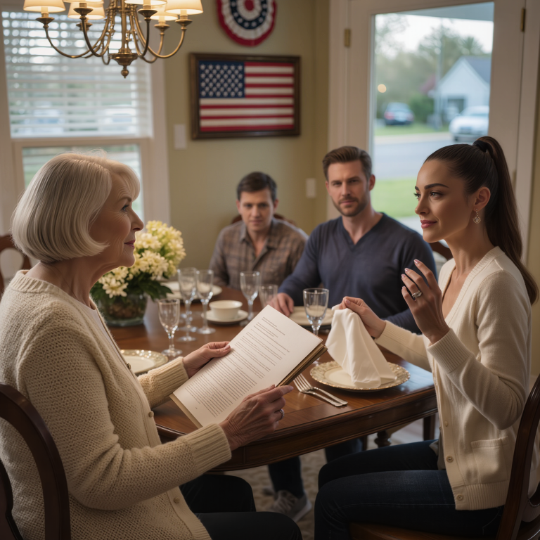 Moja synowa spojrzała mi prosto w oczy i powiedziała: „Zostań na zewnątrz, ta kolacja jest tylko dla rodziny”. Mój syn udawał, że mnie nie widzi — mimo że przyleciałam 9 godzin z małego miasteczka poza Dakotą Południową, żeby wziąć udział w ich rocznicy. Zamknęli mi drzwi przed nosem, nie krzyczałam, nie kłóciłam się, odeszłam. Dwadzieścia minut później... ludzie przestali jeść, muzyka ucichła — a potem „zaczęło grać nagranie”.